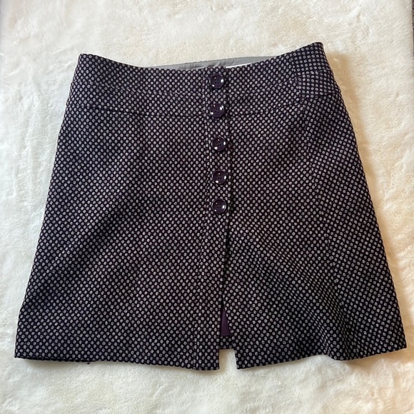 Talbots Purple Wool Button Skirt Size 14 - Picture 1 of 7